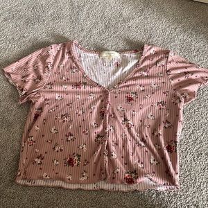 Floral pink crop top
